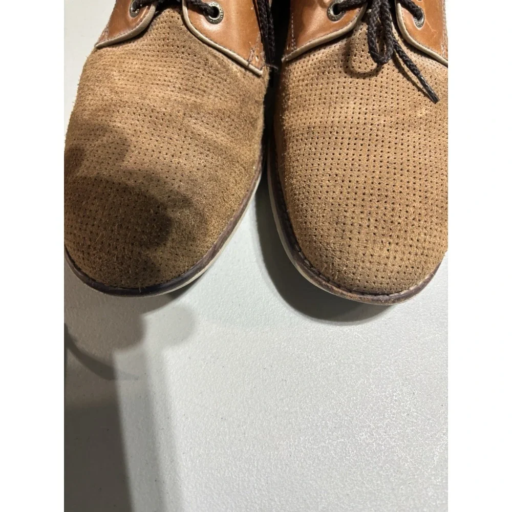 Johnston &‎ Murphy Oxford Dress Shoes Mens 10M Brown Suede Leather